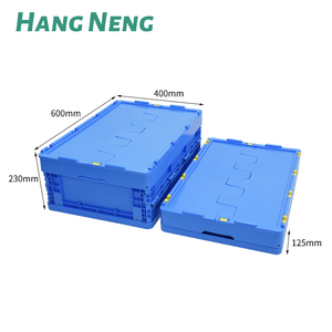 600*400*210mm bleu pliable PP caisse couvercle recyclable logistique Transport boîte solide conteneur 600*400 pliable pliable - Product Image 1
