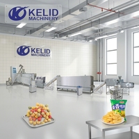 Machine extrudeuse entièrement automatique pour la fabrication de snacks soufflés au riz et aux maïs, capacité 500 kg/h, ligne de production de snacks.