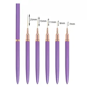7/9/11/15/25MM ensemble de brosses à ongles Gel UV Kits de brosses à ongles ligne à rayures françaises peinture dessin fleur <span class=keywords><strong>stylo</strong></span> <span class=keywords><strong>manucure</strong></span> outils - Product Image 3