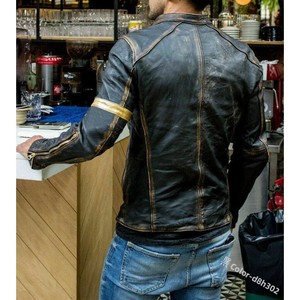 Chaqueta de cuero PU para <span class=keywords><strong>hombre</strong></span> y joven, estilo punk, con cuello alto y cremallera, personalizada, en stock, al por mayor - Product Image 4