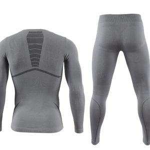 Ensemble de sous-vêtements thermiques DF ESDY5 en polyester, pour le ski, le fitness, le yoga, sans couture, absorbant la transpiration, vêtements d'automne - Product Image 2
