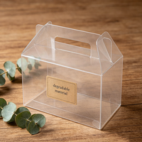 Boîte d'emballage portable en plastique personnalisée, transparente, pliable, écologique, pour pâtisserie maison et cadeaux