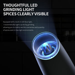 MUYI 배터리 전기 페퍼 밀 조정 가능한 세라믹 거칠기 소금 및 페퍼 밀 페퍼 밀 - Product Image 4