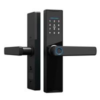 Tuya Smart Fingerprint WiFi Access Serrure électronique pour portes en bois pour propriétés locatives Chambres Bureaux Hôtels Appartements