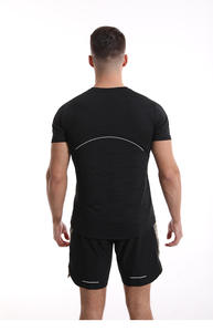 Verano Jacquard Gym Tight <span class=keywords><strong>Baloncesto</strong></span> Ropa Entrenamiento Sudor <span class=keywords><strong>Camiseta</strong></span> Fitness Secado rápido Deportes <span class=keywords><strong>Camiseta</strong></span> de manga corta para hombres - Product Image 5