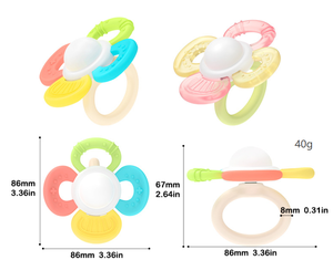 Jouet sensoriel Montessori pour soulager les gencives, multifonctionnel, facile à nettoyer, <span class=keywords><strong>hochet</strong></span> <span class=keywords><strong>rotatif</strong></span> pour bébé, pour l'apprentissage précoce et les jeux en déplacement - Product Image 6