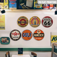 Letrero Metálico Redondo Inspirado en la Marca de Bujías, Diseño Retro de Rendimiento de Motor, Arte de Pared para Taller Mecánico