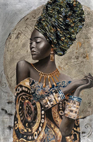 Poster Seni Grafiti Abstrak Gadis Afrika Lukisan Kanvas Di Dinding Seni Afrika Hitam Wanita Gambar