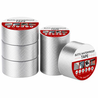 Ruban d'étanchéité robuste en butyl simple face pour réparation de tuyaux, scellant adhésif en caoutchouc renforcé avec feuille d'aluminium pour colmatage de fuites