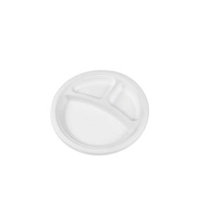 จานกระดาษ3ช่องทรงกลม9นิ้วแบบย่อยสลายได้ถาดอาหารกลางวันแบบย่อยสลายได้ - Product Image 4