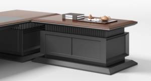 Bureau de direction contemporain de luxe pour PDG ou manager, design convertible en panneaux de bois pour les cadres supérieurs - Product Image 3