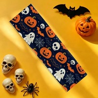 Ikat Kepala Halloween untuk Wanita Anak-anak Ikat Rambut Motif Laba-laba Tengkorak Labu Ikat Kepala Kain Kostum Pesta 6 Warna Grosir