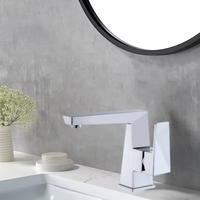 Robinet à capteur sans contact en laiton brossé poli moderne, avec cartouche céramique, monocommande, à poser sur le plan, pour salle de bain/vasque