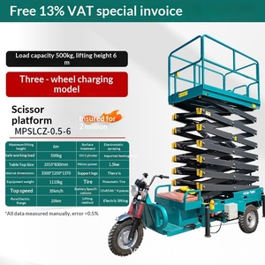 tricycle lifting platform hydraulic mobile scissor type climbing empty work vehicle small lift ladder - Product Image 6