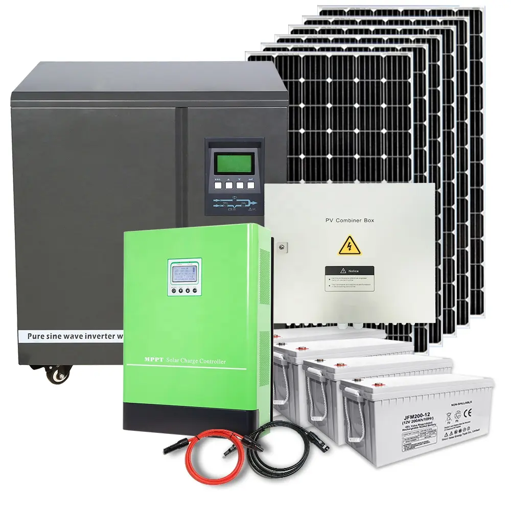 Sistem Energi Surya Rumah, Sistem Daya Matahari Hibrida, 1KW 5KW 10KW 20KW Off Grid Sistem Panel Surya untuk Penyimpanan Energi Rumah