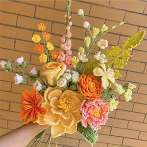 Fatto a mano uncinetto sovradimensionato peonia Bouquet simulazione filati <span class=keywords><strong>di</strong></span> <span class=keywords><strong>fiori</strong></span> tessitura per dare regali ad amici e madri <span class=keywords><strong>fiori</strong></span> - Product Image 6