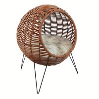 Lit pour chat en osier lavable Dôme pour intérieur Chats Pet Nest Cat Hideaway Hut Rotin Pet Houses in Dome Basket