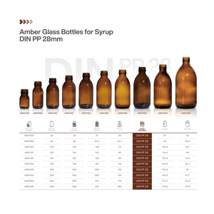 30ml 60ml 125ml 150ml 200ml 250ml <span class=keywords><strong>300ml</strong></span> 500ml hổ phách Vòng dược phẩm thủy tinh ho Syrup chai với nắp nhựa - Product Image 2