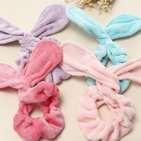 Bandeau en flanelle réutilisable antidérapant pour femmes, motif lapin mignon, pour le lavage du visage, le maquillage, la douche, le SPA et le yoga