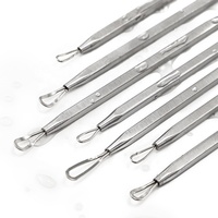 Extracteur de points noirs et de comédons en acier inoxydable à double tête, aiguille anti-acné, outils de beauté pour le visage et le nez