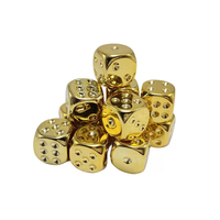 Dés en acrylique électroplaqués D6, dés à six faces, finition métallique or et argent, coins arrondis, accessoires de jeu de société RPG