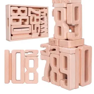 Imdg — blocs en bois pour enfants à empiler, 30 pièces, nombres, tour d'empilage amusant, jeu de pelouse, éducatif, en plein air, pour jouer sur la pelouse