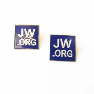 Di Forma quadrata Smalto Morbido JW.org Distintivi di Metallo Placcato Oro Frizione Della Farfalla Pin Distintivo