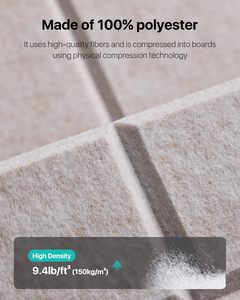 12 PCS âm thanh bằng chứng vật nuôi bọt tấm cho bức tường tự dính Polyester Acoustic tấm âm thanh hấp thụ Hội Đồng Quản Trị - Product Image 3