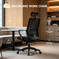 Le dossier de la chaise de bureau ergonomique peut être incliné pour un appui-tête confortable. C'est une chaise de bureau durable.