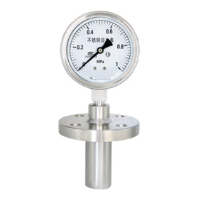 SENRUIKE YTPN-100F 100mm 液封式ステンレス鋼製背面差圧計（トリクランプネジフランジ、ダイヤフラム式） - Product Image 2