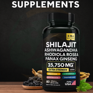 Suplemento de Shilajit com Musgo do Mar, Ashwagandha, Tongkat Ali - Cápsulas de Ácido Fúlvico Orgânico Puro do Himalaia - Product Image 3
