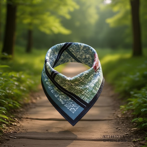 Fulari Sciarpa triangolare floreale multifunzionale 60x135 cm in poliestere e cotone per uomo e donna per tutte le stagioni - Product Image 3