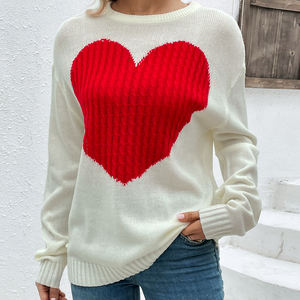 Mujeres dibujos animados corazón logo lindo blanco marca moda suéter - Product Image 2
