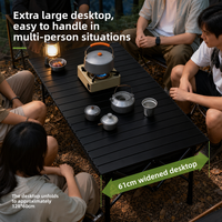 Table de camping pliable légère et portable pour l'extérieur - en alliage d'aluminium, hauteur réglable, résistante à l'eau, pour pique-nique et plage