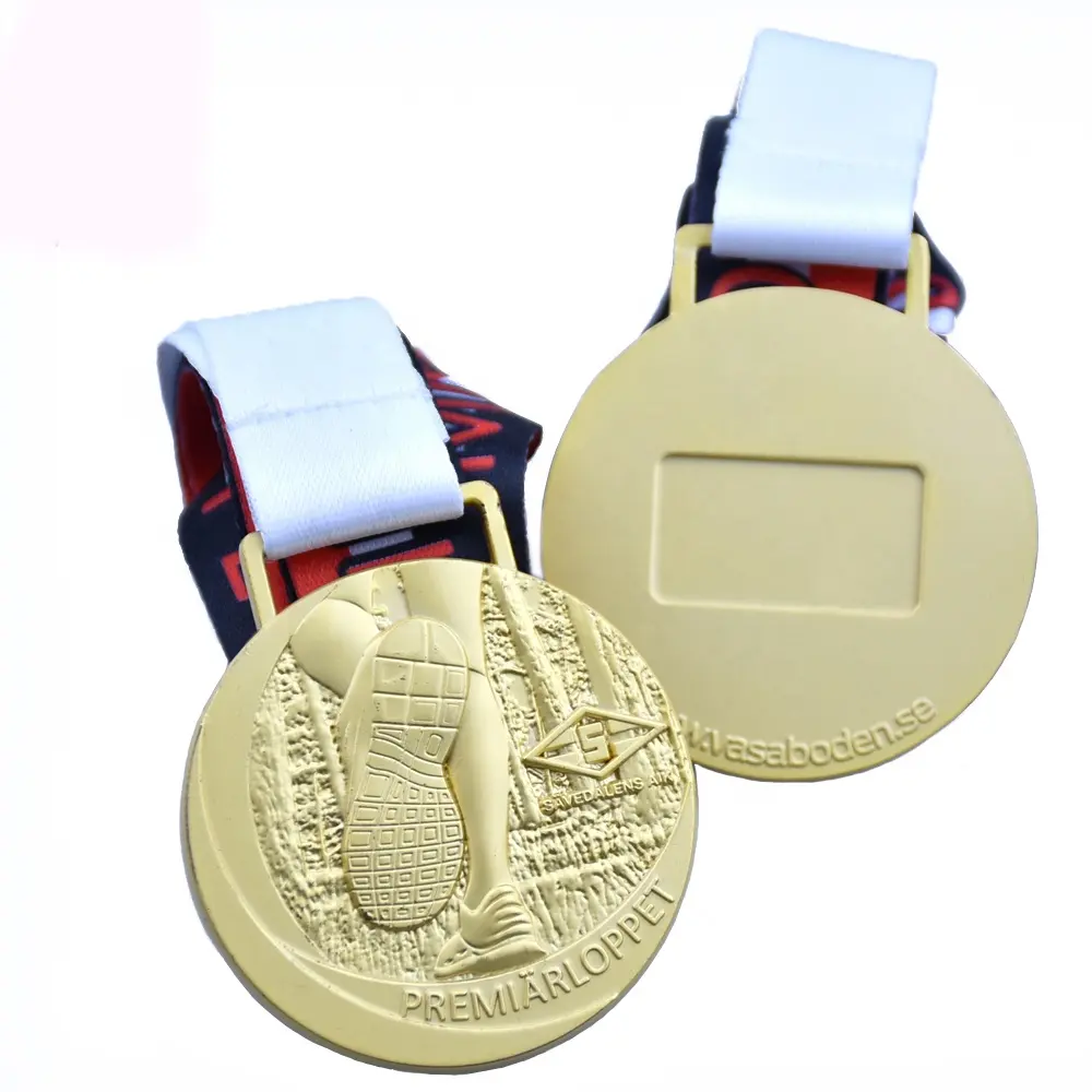 Vente chaude personnalisé pas cher 3D fabricant de médaille émail marathon 5K 10K 15K finisseur en métal blanc or médaille de sport