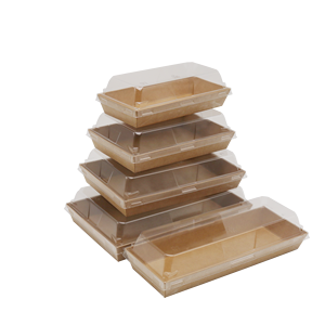 No Glue Leak-proof Environmentally Friendly Craft Paper Sushi Packaging Tray With Lid