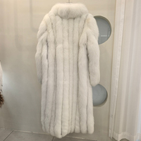 Manteau en fourrure de renard cristallisé, grande taille, mode, fourrure de renard blanche, fourrure de renard chinoise