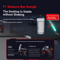 Bureau de jeu PC personnalisé noir avec LED RGB, table de course pour bureau à domicile