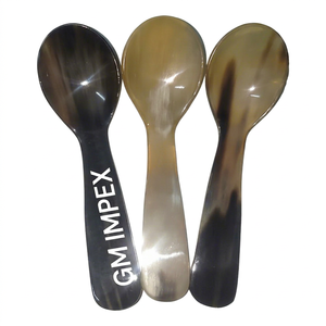 <b>GM</b> IMPEX Buffalo Horn Spoons Oval Polished Waterproof Antique Imitation Natural <b>Craft</b> Durable Animal Design Uttar Pradesh - Product Image 1