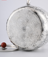 Fournisseur d'usine – Ornement de maison classique en argent sterling 999 martelé à la main, résistant à la chaleur, grande capacité, ensemble de théière portable