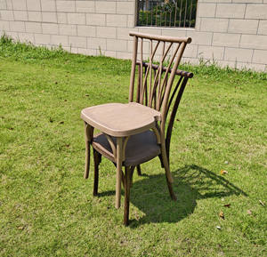 Venta al por mayor Apilable Cómodo Comedor Alquiler Boda Evento Silla Crossback Restaurante de madera Silla de sauce - Product Image 6