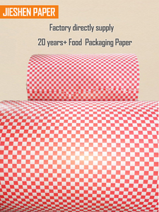 Livraison rapide en gros impression papier couché Pe 12x12 "papier d'emballage anti-graisse Deli Fast Food Burger à carreaux - Product Image 5