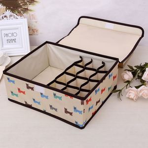 Plaid Oxford Fabric <b>Storage</b> Box Socks and Underwear Cloth <b>Storage</b> Boxes Sets With a Lid - Product Image 1