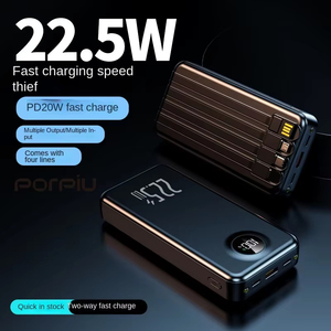 Banques d'alimentation à charge rapide PD22.5W/20W 20000mAh Banque d'alimentation ultra-mince avec écran LED Banque d'alimentation pour Apple & <span class=keywords><strong>Huawei</strong></span> - Product Image 3