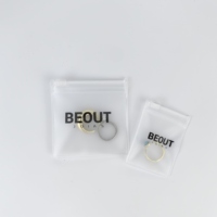 Pochette en PVC avec logo personnalisé pour le rangement des bijoux Petits sacs d'emballage à zip-lock en plastique transparent givré pour bague, collier, montre à lunettes