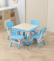 Ensemble Chaise et Bureau d'Apprentissage pour Enfants, en Plastique Écologique, Hauteur Réglable, Ergonomique, Antidérapant, avec Tiroir de Rangement pour Chambre