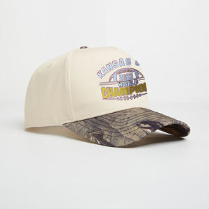 Бейсболка с 5 панелями из хлопка с вышивкой, камуфляжным принтом лесных листьев, структурированная, с низким MOQ, на заказ, с застежкой <span class=keywords><strong>Snapback</strong></span> - Product Image 2