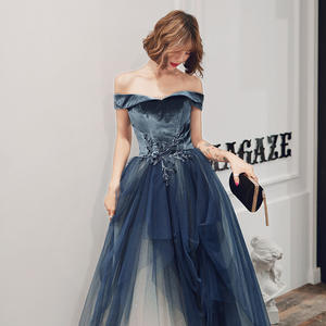 2025 נייבי שמלות ערב ספגטי שיפוע טולה קפץ זינק פספוסים טבעי וסטידו דה נויווה - Product Image 3