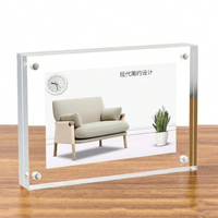 Cadre photo magnétique créatif en acrylique transparent, double face, pour affichage sur bureau, décoration intérieure