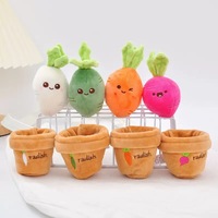 Porte-clés en peluche radis en pot personnalisable en gros, mignon dessin animé, légume amovible, poupée fantaisie, pendentif de sac à dos, cadeau